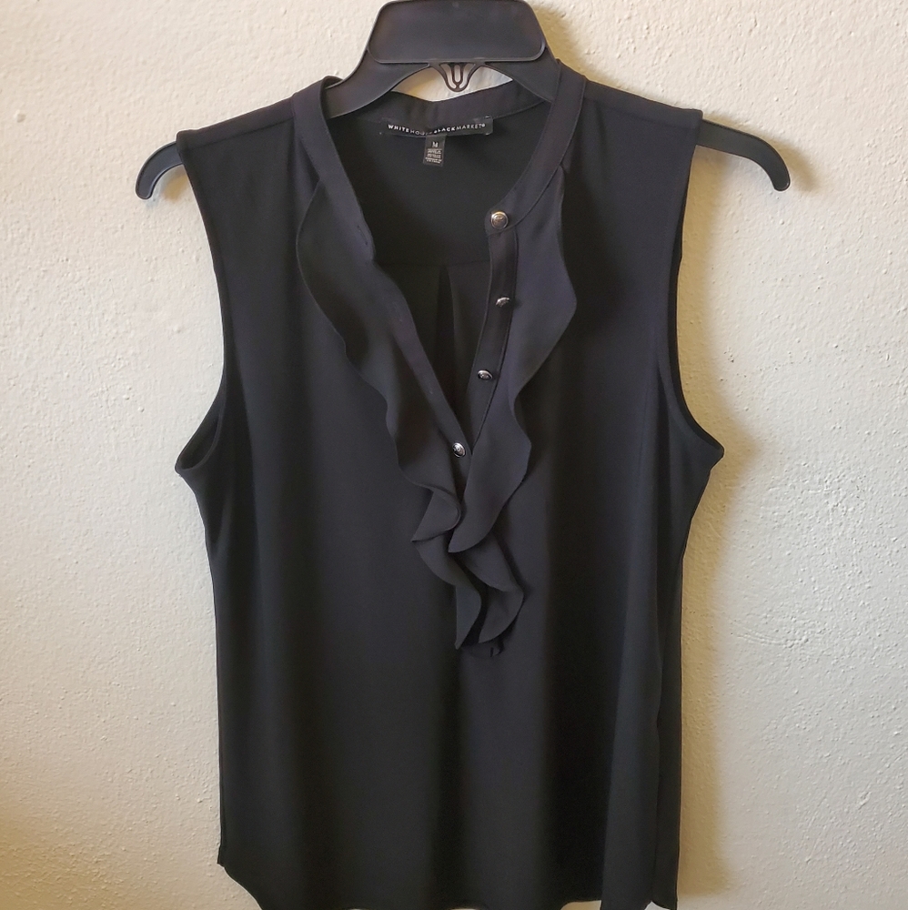 White House Black Market Sleeveless Black Top